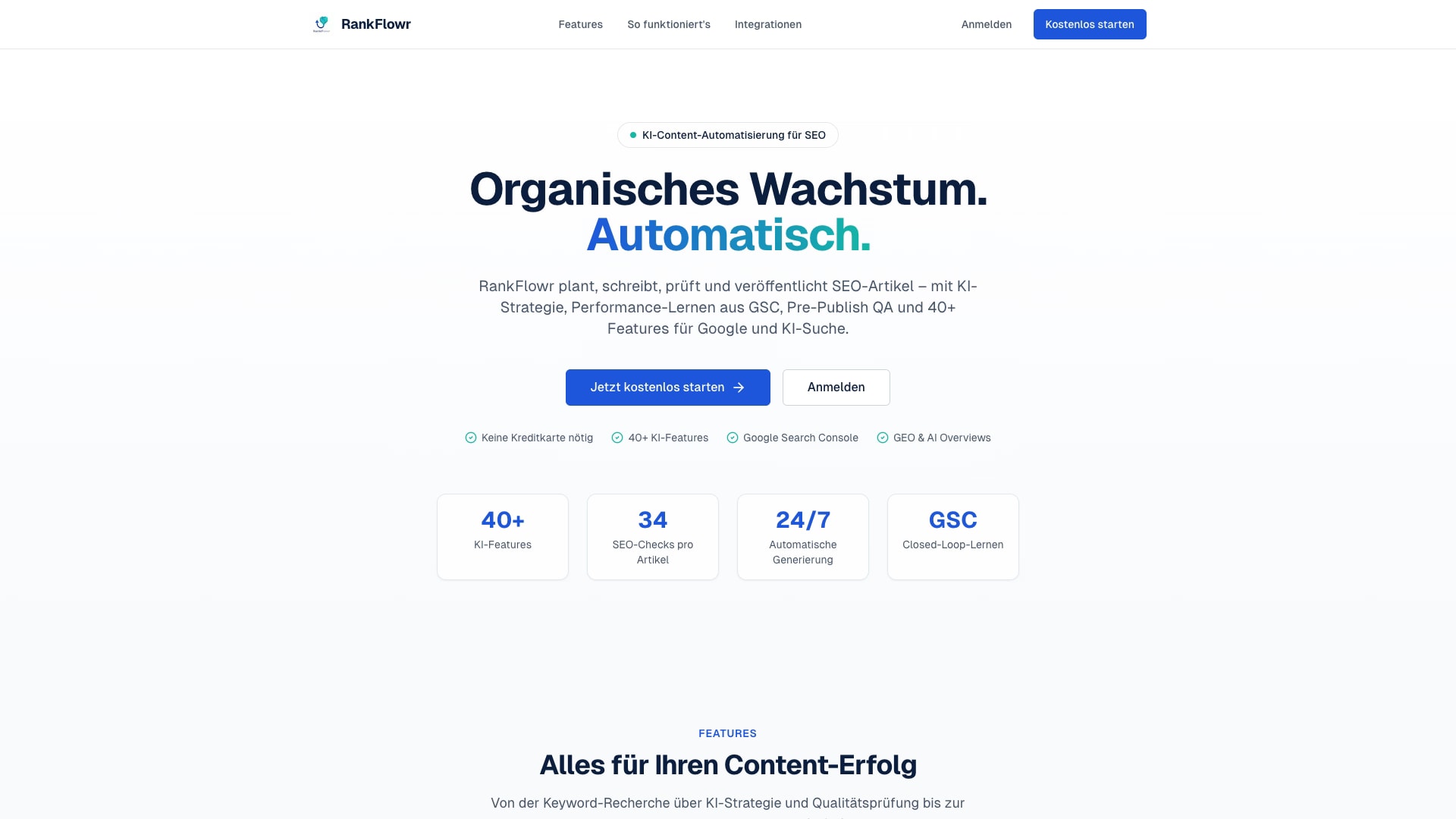 RankFlowr – KI-Content-Automatisierung für SEO